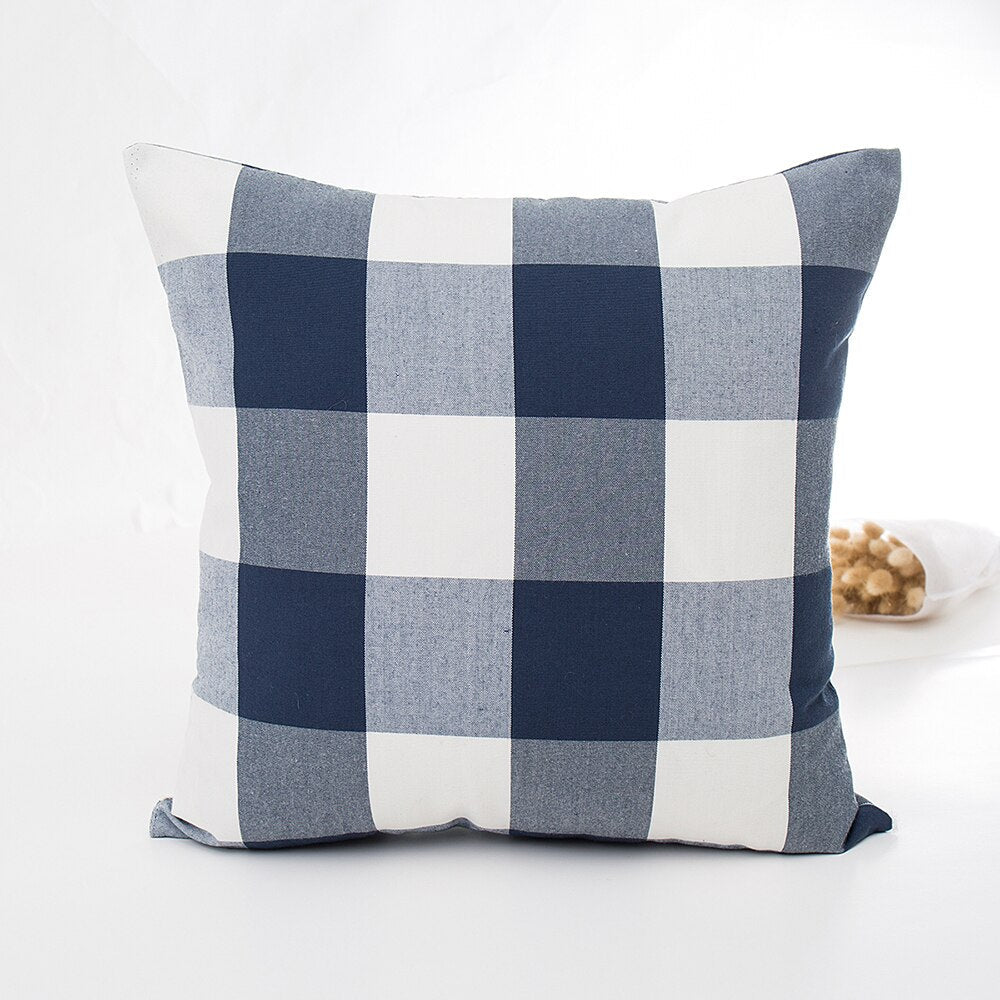 Decorative Plaid Throw Pillow Covers - High Street Cottage