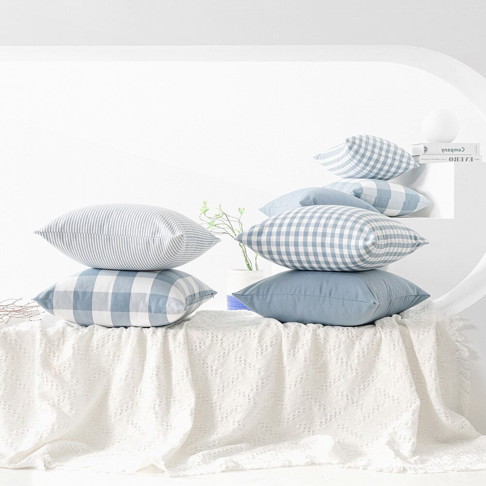 Decorative Plaid Throw Pillow Covers - High Street Cottage