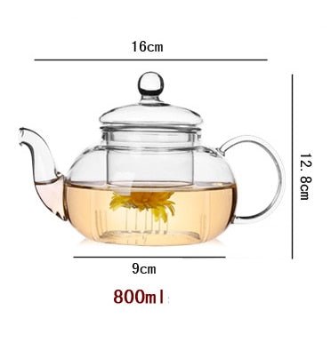 Elegant Glass Tea Pots - Larger Sizes (with or without cups) - High Street Cottage