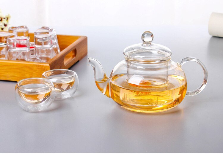 Elegant Glass Tea Pots - Larger Sizes (with or without cups) - High Street Cottage