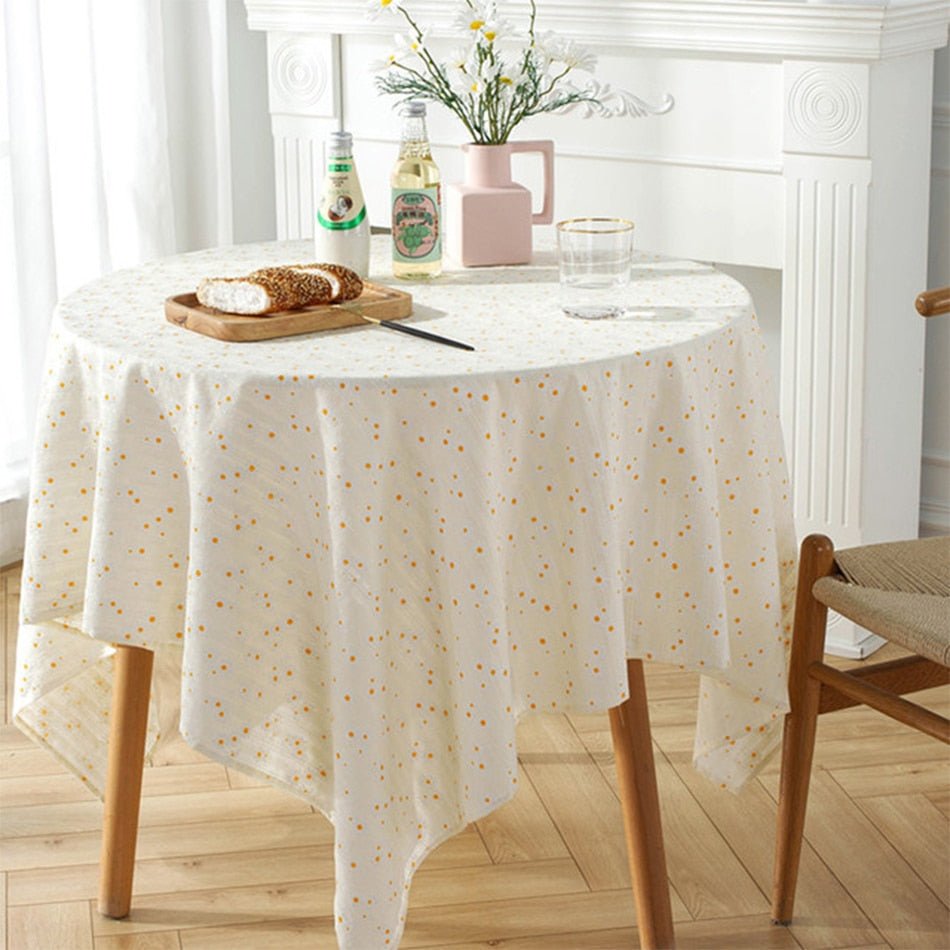 Embroidered Daisy Cotton Tablecloths - High Street Cottage