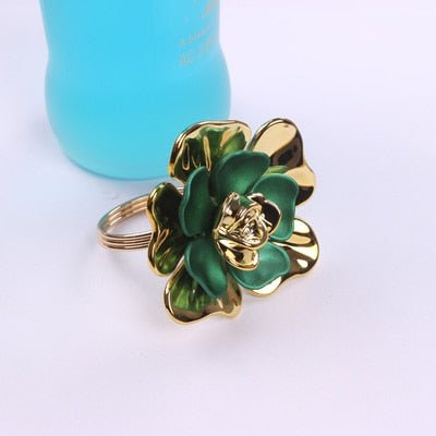 Floral Enamel Napkin Rings - Set of Six - High Street Cottage