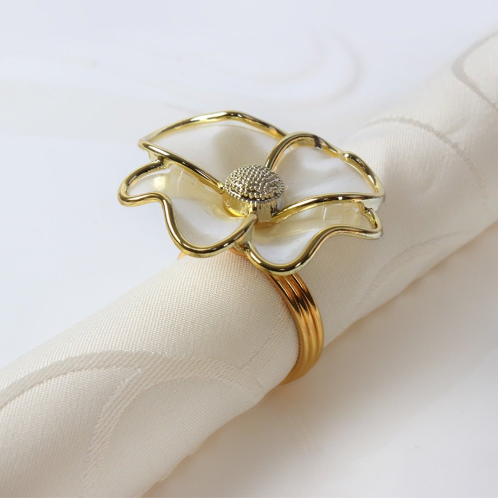 Floral Enamel Napkin Rings - Set of Six - High Street Cottage