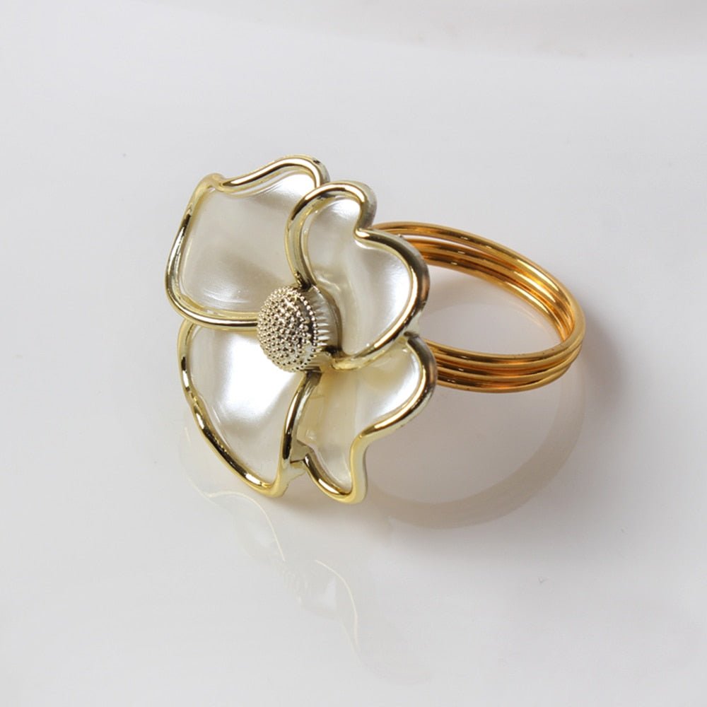 Floral Enamel Napkin Rings - Set of Six - High Street Cottage