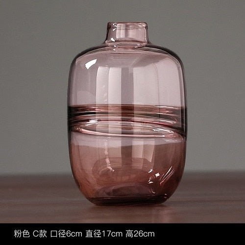 Glass Vases in Blue, Pink or Gray - High Street Cottage
