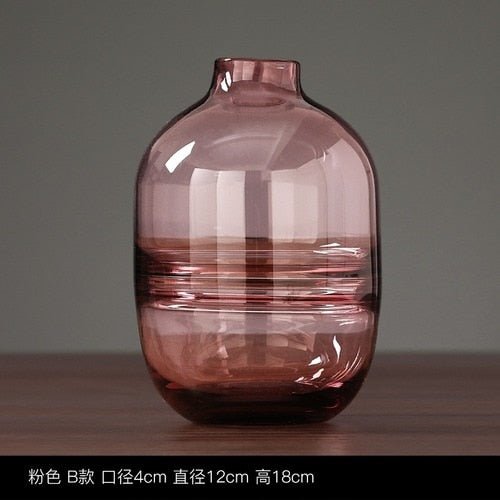 Glass Vases in Blue, Pink or Gray - High Street Cottage