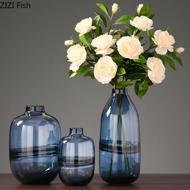 Glass Vases in Blue, Pink or Gray - High Street Cottage