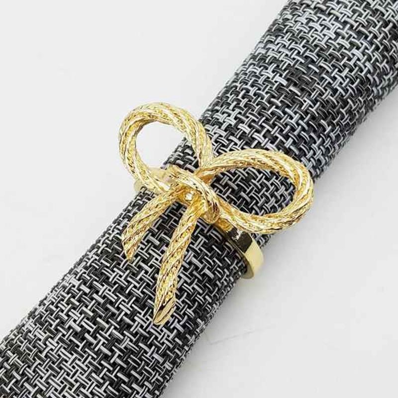 Golden Bow Napkin Rings - Set of 12 - High Street Cottage