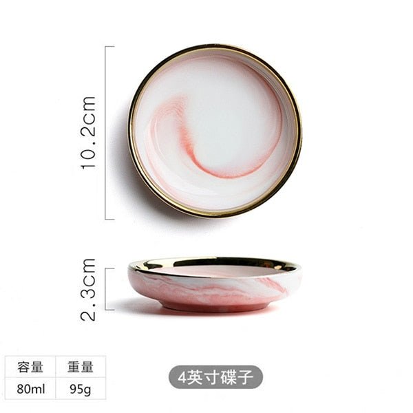 Golden Edge Ceramic Trinket or Snack Dishes - High Street Cottage