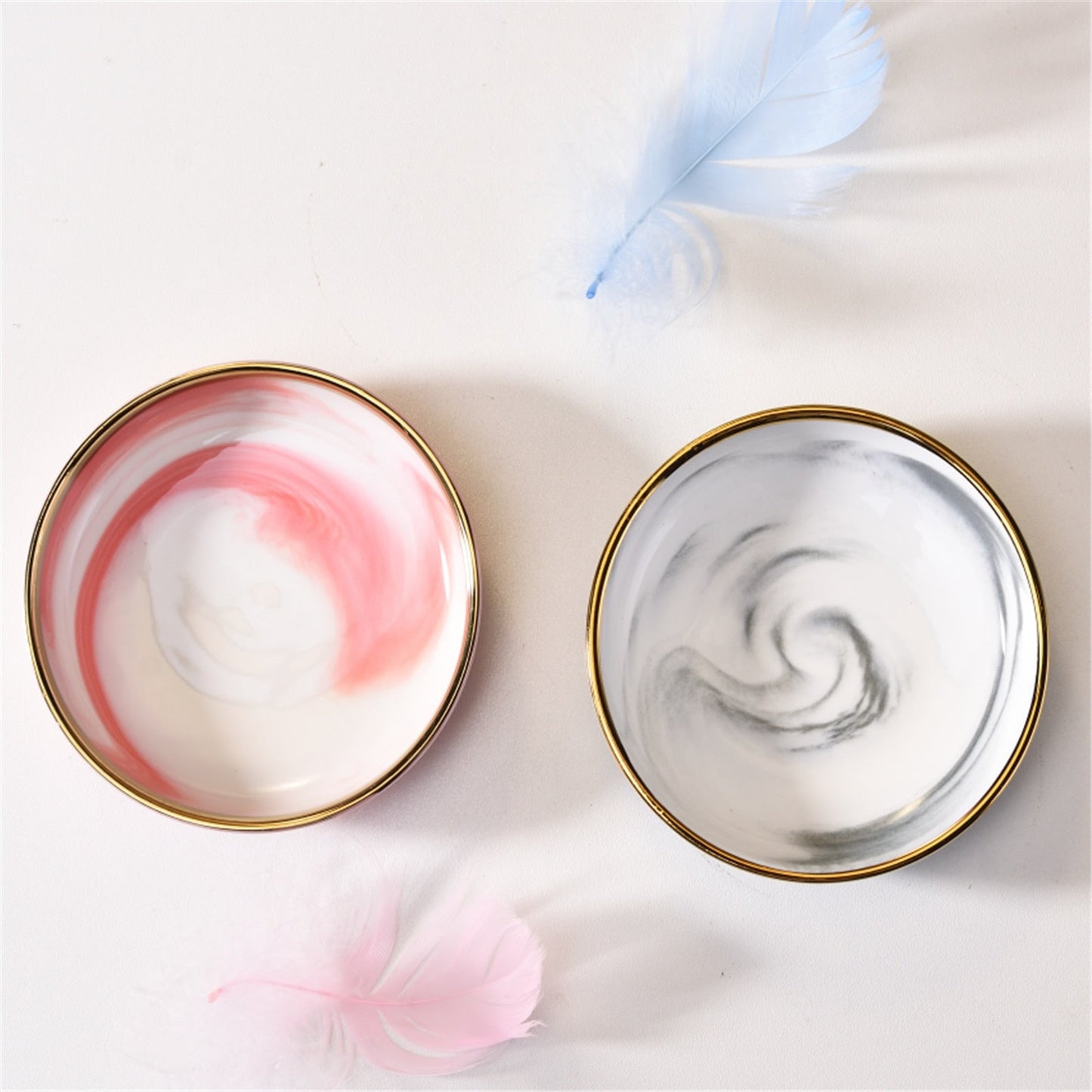 Golden Edge Ceramic Trinket or Snack Dishes - High Street Cottage