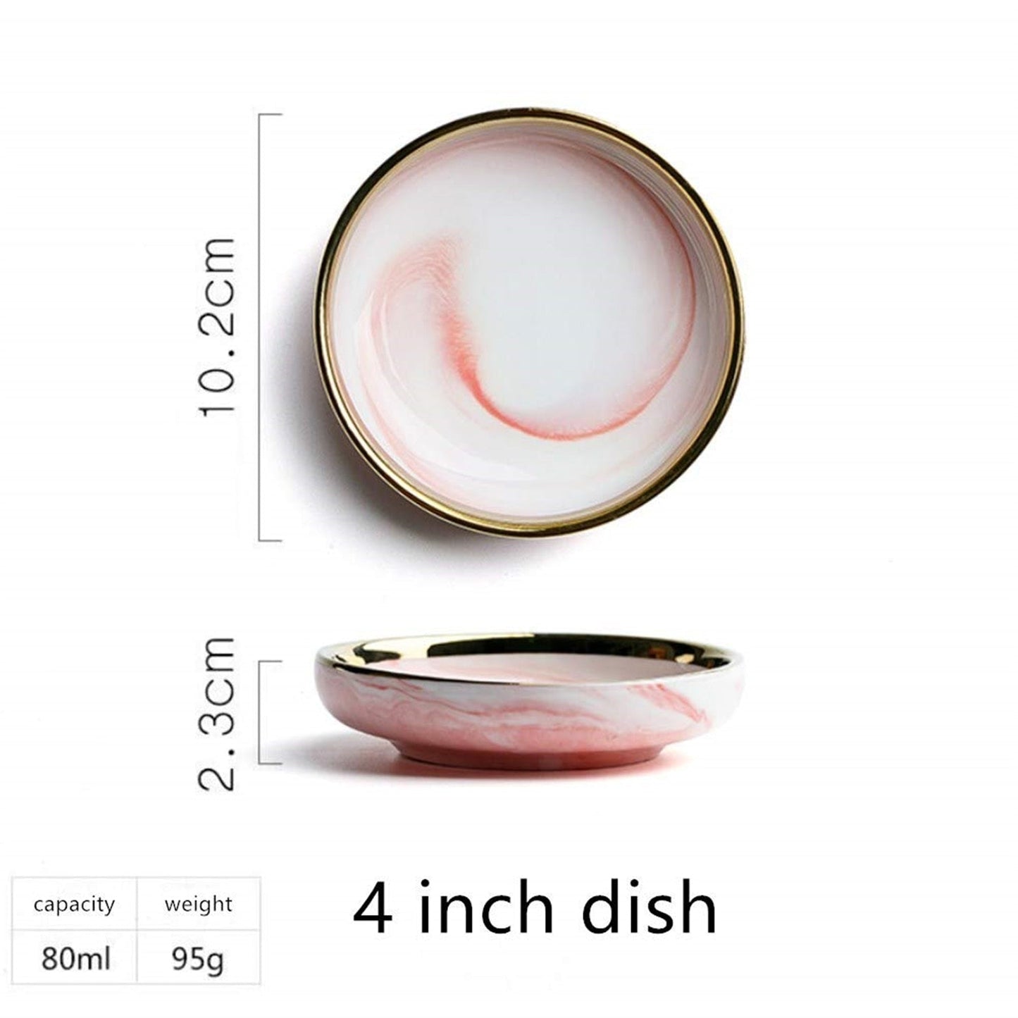 Golden Edge Ceramic Trinket or Snack Dishes - High Street Cottage
