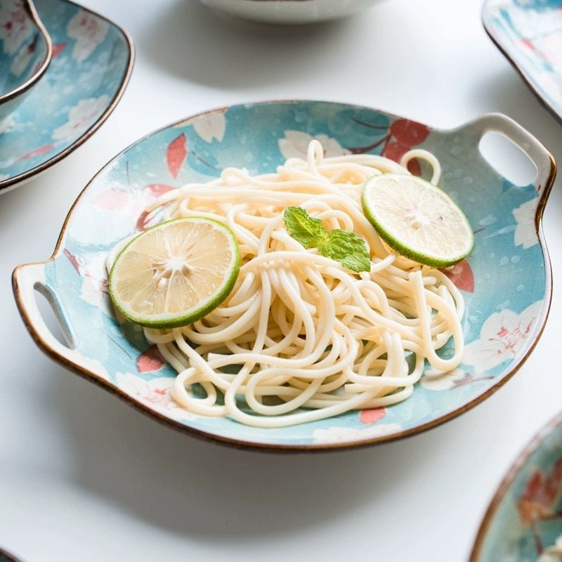 Japanese Style Floral Serving Dish - High Street Cottage