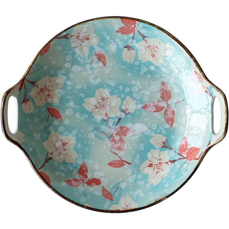 Japanese Style Floral Serving Dish - High Street Cottage