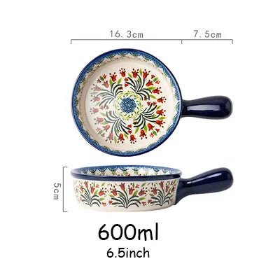 Old World Polish Style Hand-painted Ceramic Bakeware - High Street Cottage