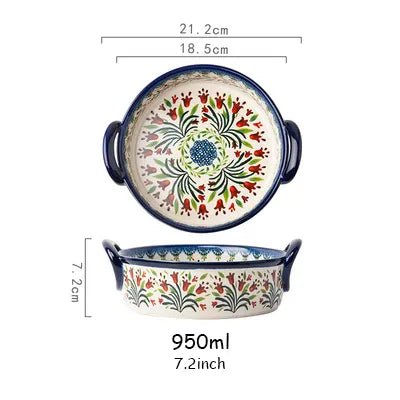 Old World Polish Style Hand-painted Ceramic Bakeware - High Street Cottage