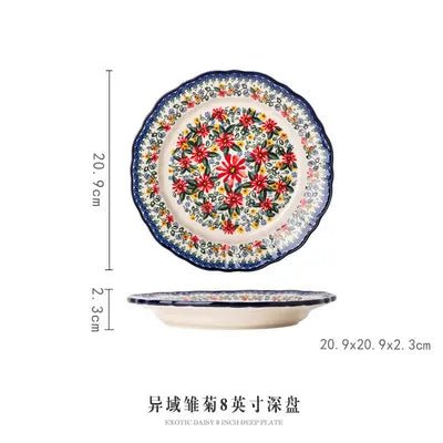 Old World Polish Style Hand-painted Ceramic Bakeware - High Street Cottage