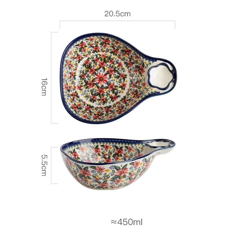 Old World Polish Style Hand-painted Ceramic Bakeware - High Street Cottage