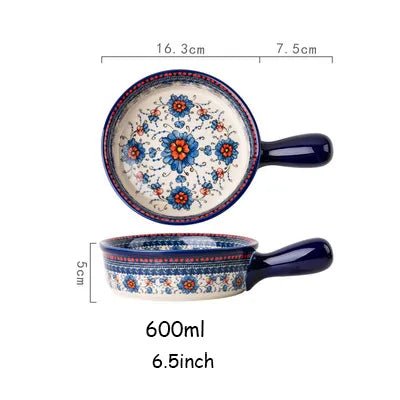 Old World Polish Style Hand-painted Ceramic Bakeware - High Street Cottage