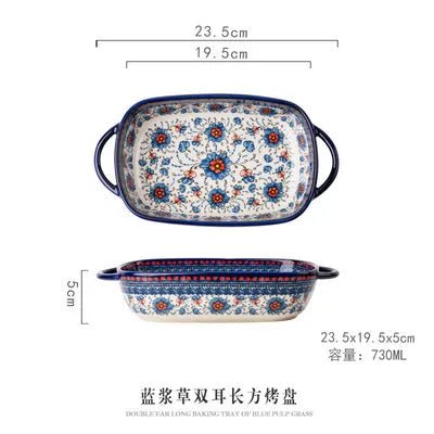 Old World Polish Style Hand-painted Ceramic Bakeware - High Street Cottage