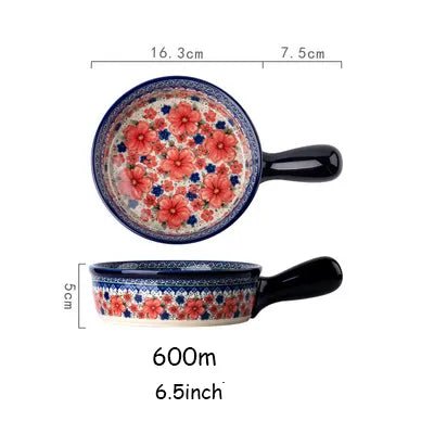 Old World Polish Style Hand-painted Ceramic Bakeware - High Street Cottage