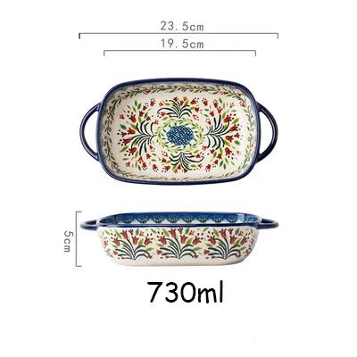 Old World Polish Style Hand-painted Ceramic Bakeware - High Street Cottage