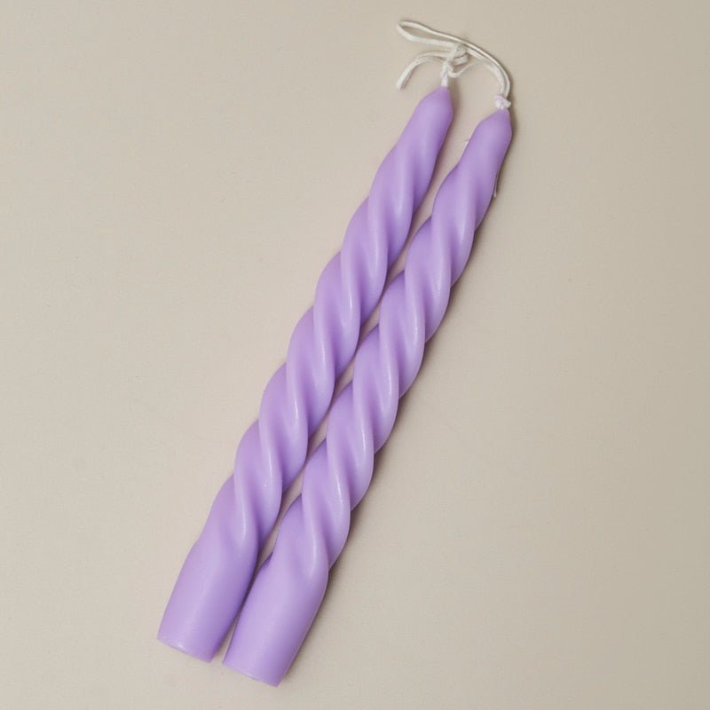 Quirky Spiral Pastel Taper Candle - High Street Cottage