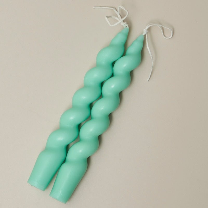 Quirky Spiral Pastel Taper Candle - High Street Cottage