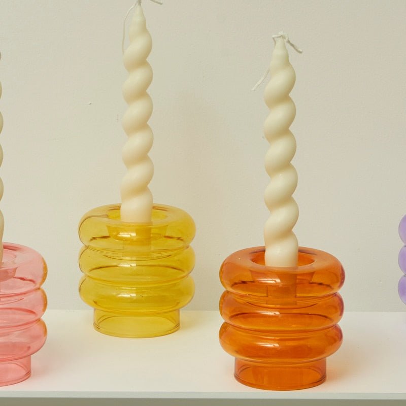 Quirky Spiral Pastel Taper Candle - High Street Cottage