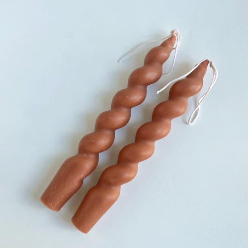 Quirky Spiral Pastel Taper Candle - High Street Cottage