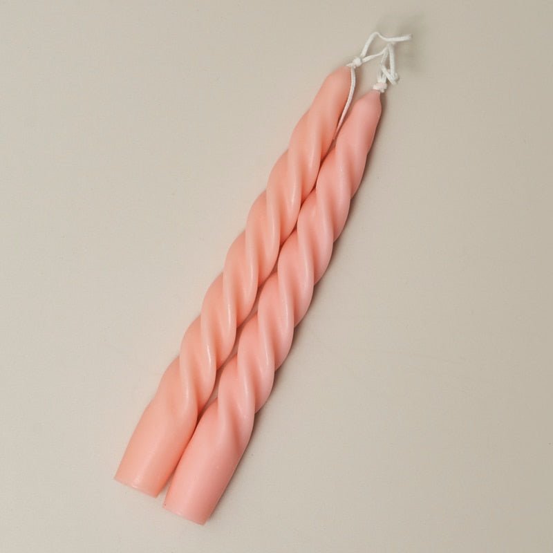 Quirky Spiral Pastel Taper Candle - High Street Cottage