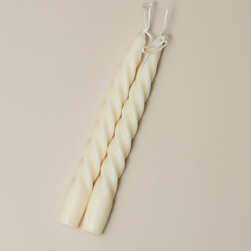 Quirky Spiral Pastel Taper Candle - High Street Cottage