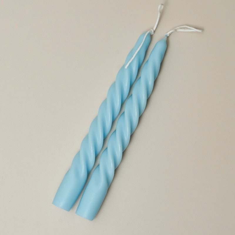 Quirky Spiral Pastel Taper Candle - High Street Cottage
