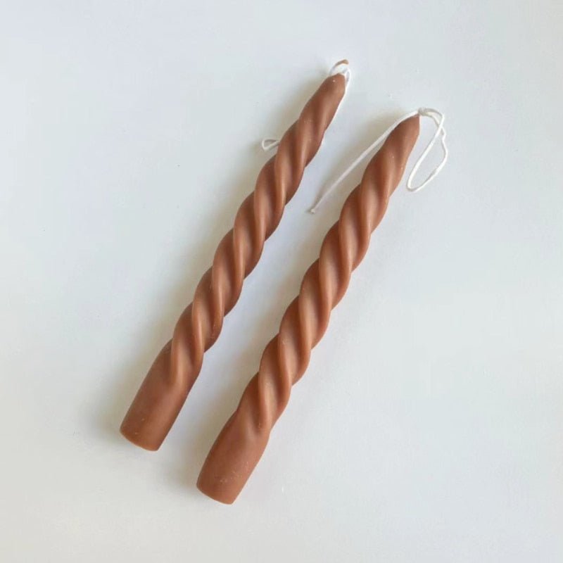 Quirky Spiral Pastel Taper Candle - High Street Cottage