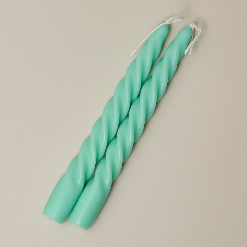 Quirky Spiral Pastel Taper Candle - High Street Cottage