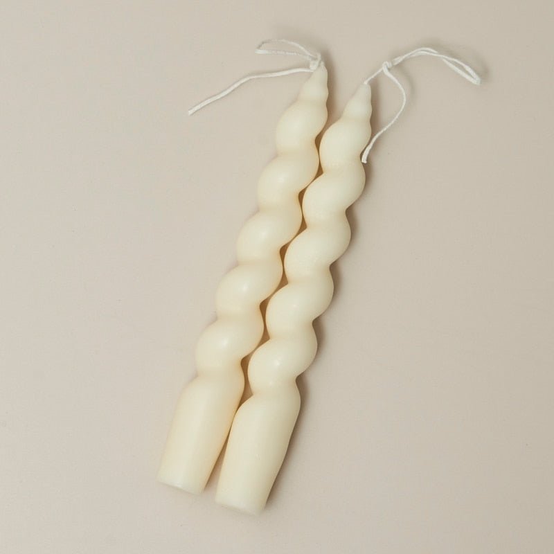 Quirky Spiral Pastel Taper Candle - High Street Cottage