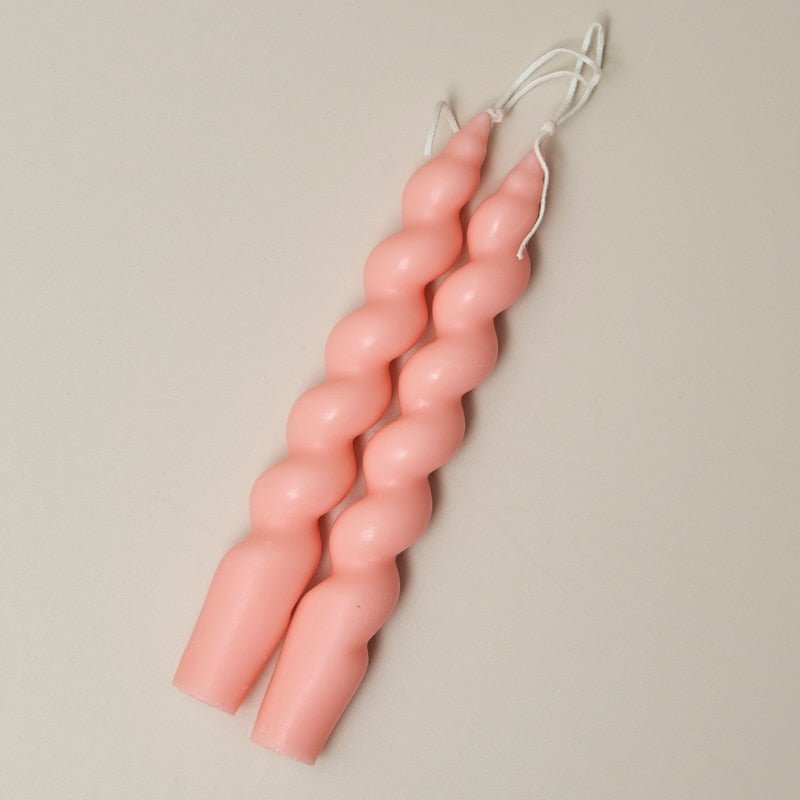 Quirky Spiral Pastel Taper Candle - High Street Cottage
