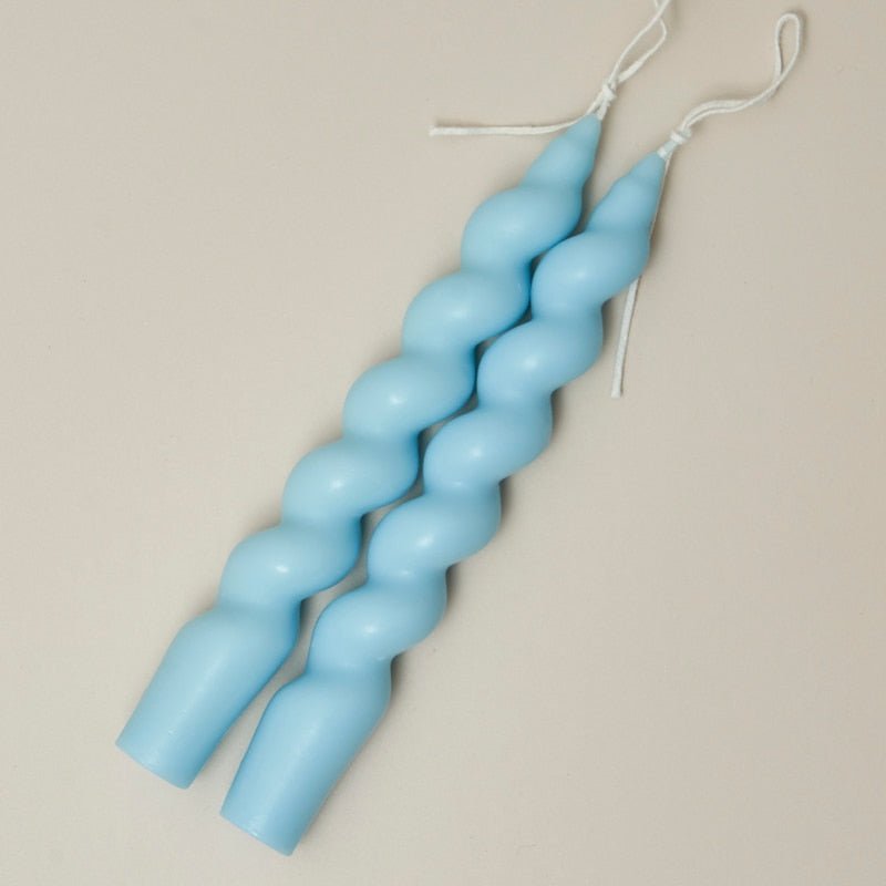 Quirky Spiral Pastel Taper Candle - High Street Cottage