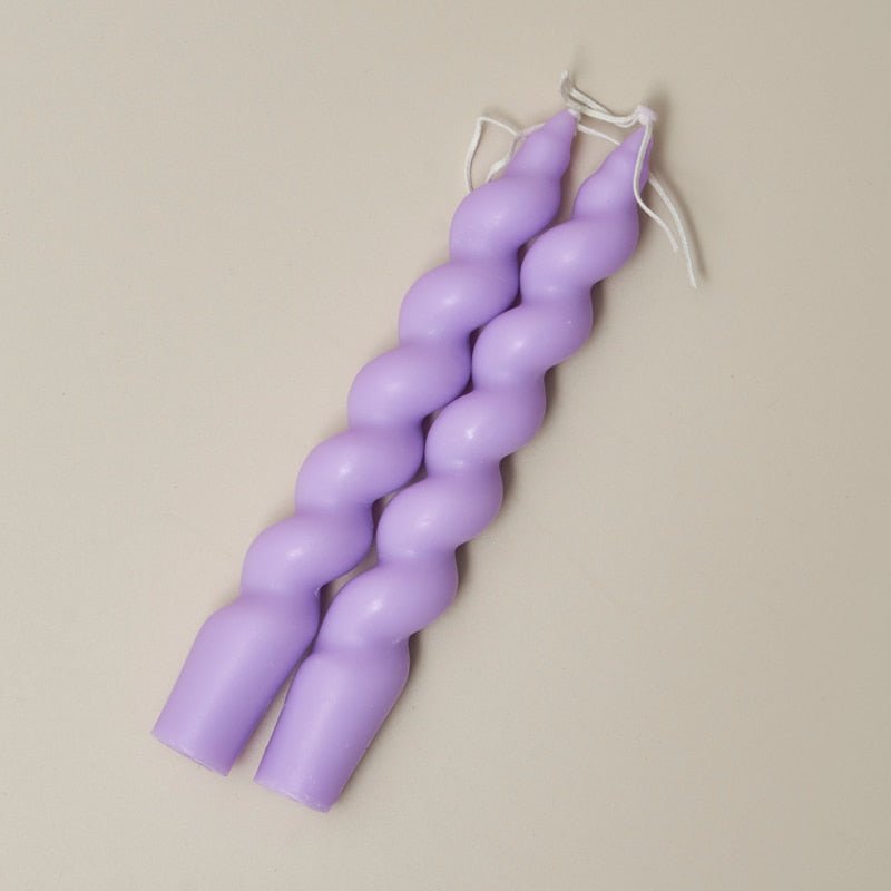 Quirky Spiral Pastel Taper Candle - High Street Cottage