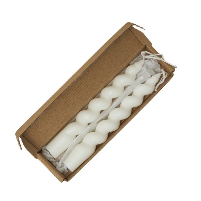 Quirky Spiral Pastel Taper Candle - High Street Cottage