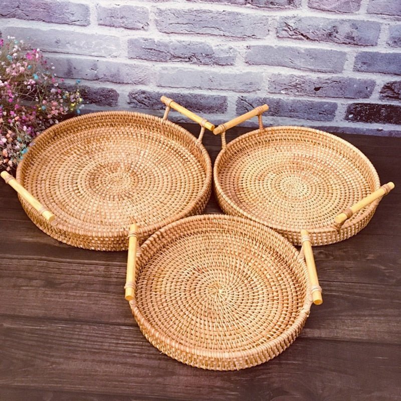 Rattan and Bamboo Serving Baskets - High Street Cottage