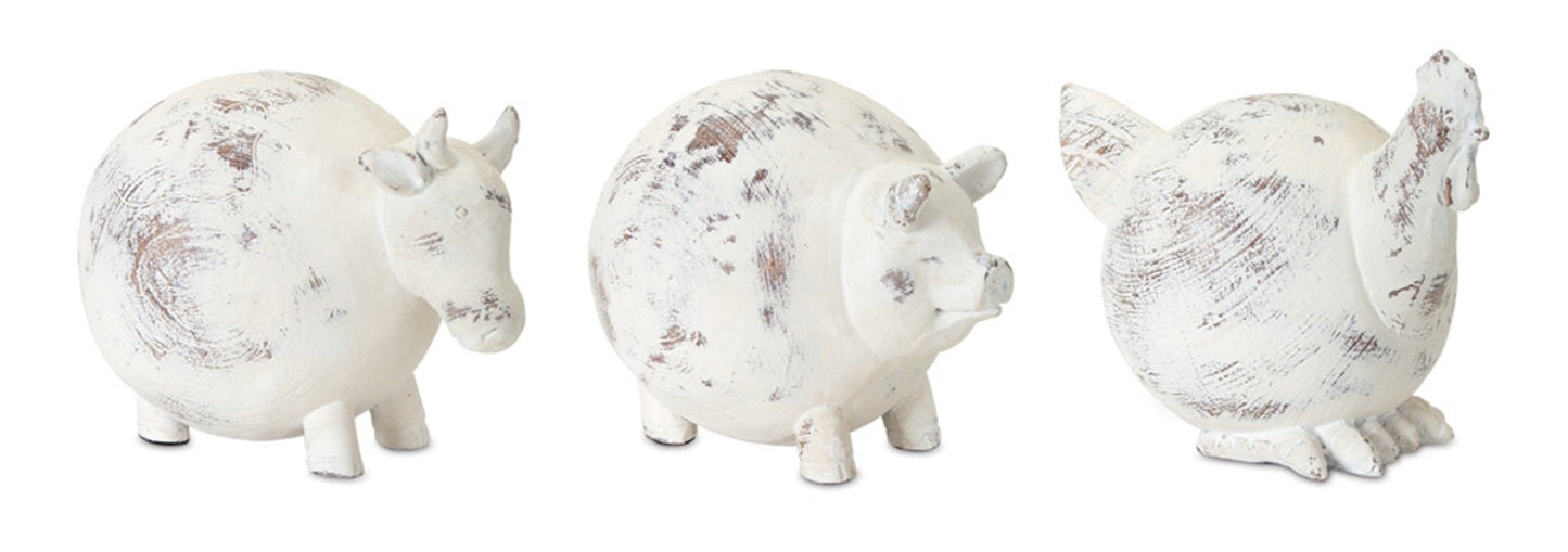 Resin Farmhouse Animals - Set of 3 - High Street Cottage