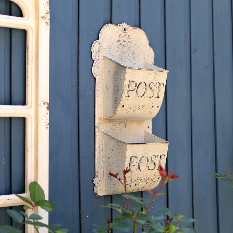 Retro Distressed Mailbox - Wall Mounted Letter Holder - High Street Cottage