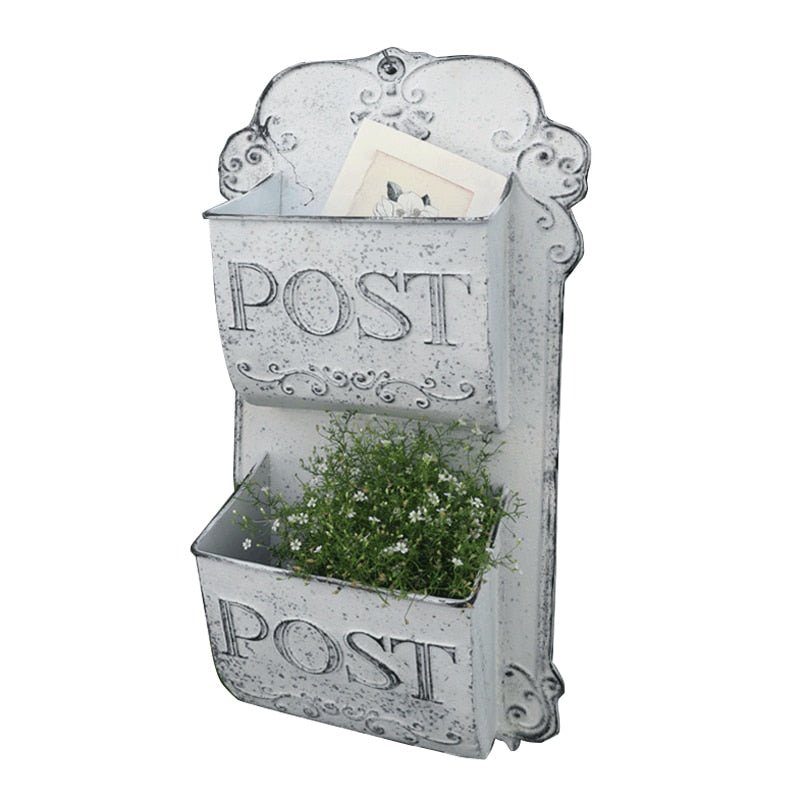 Retro Distressed Mailbox - Wall Mounted Letter Holder - High Street Cottage