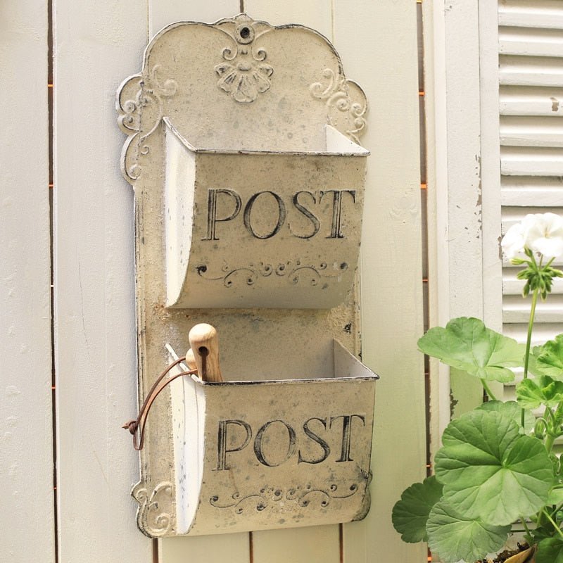Retro Distressed Mailbox - Wall Mounted Letter Holder - High Street Cottage