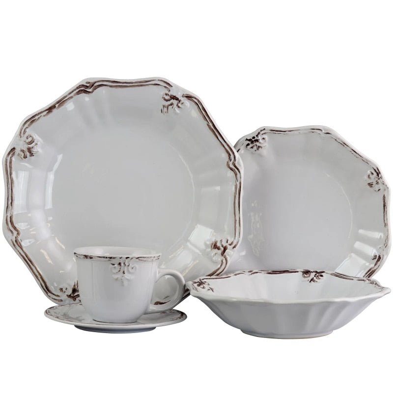 Rustic Fleur De Lys Dinnerware Set - High Street Cottage