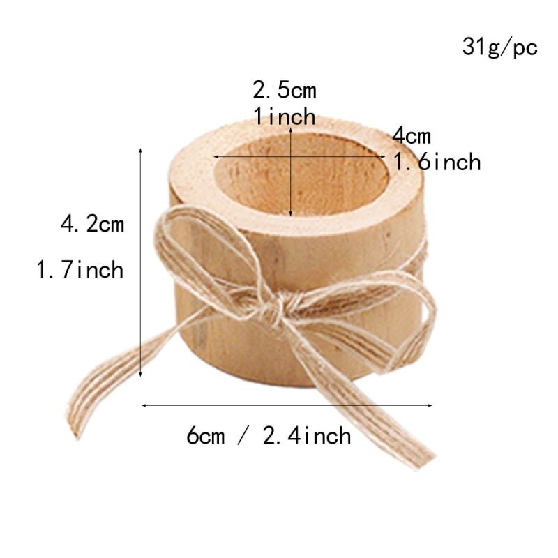 Rustic Wooden Tea Light Candleholder - 3 Pieces - High Street Cottage