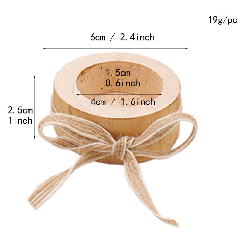 Rustic Wooden Tea Light Candleholder - 3 Pieces - High Street Cottage