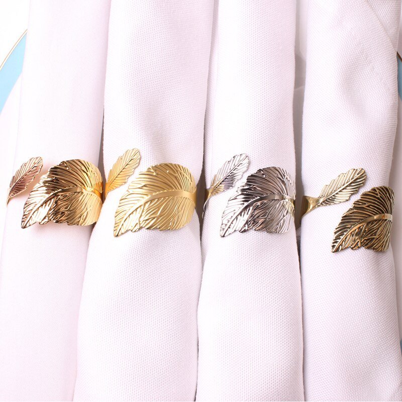 Simply Elegant Leaf Bypass Napkin Rings - High Street Cottage