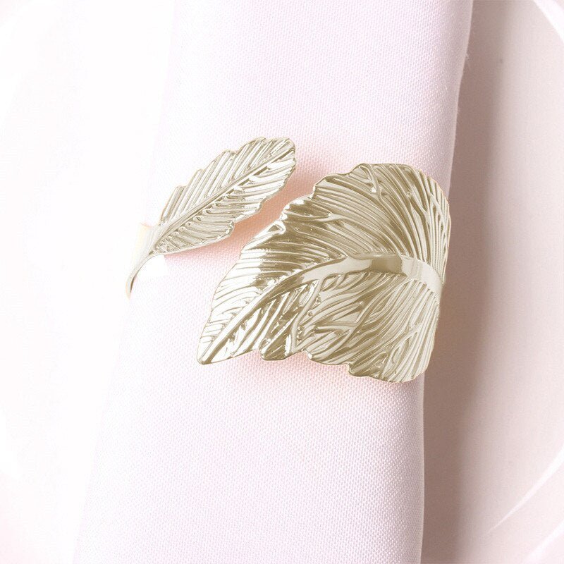 Simply Elegant Leaf Bypass Napkin Rings - High Street Cottage