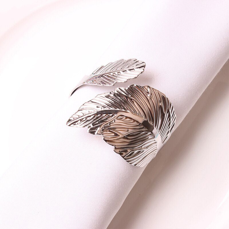 Simply Elegant Leaf Bypass Napkin Rings - High Street Cottage